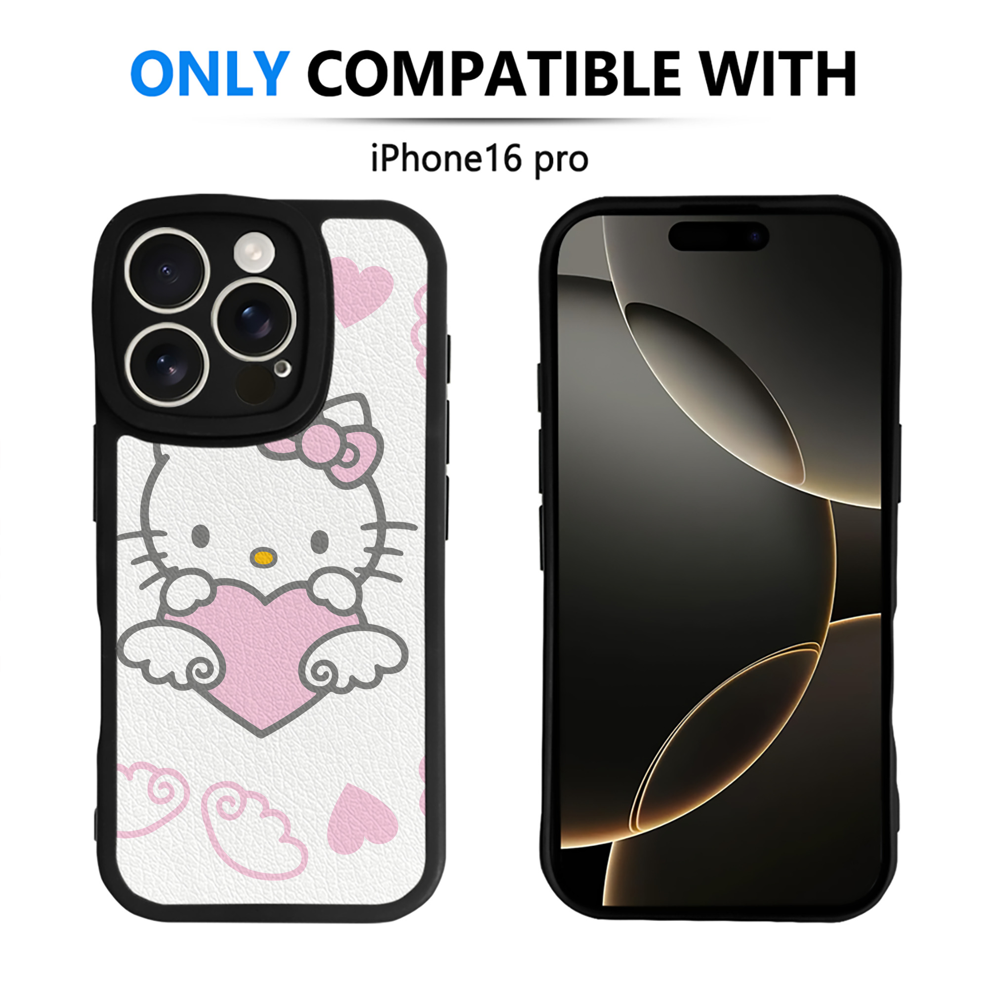 （画像用） Hello Kitty ハローキティ 【iPhone 16シリーズ対応】シリコンスマホケース（レザー調） 材質：シリコン